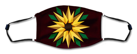 Sunflower Burgundy Mask Metal Sign