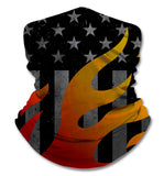 Motorcycle Flame American Flag Gaiter Metal Sign