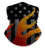 Motorcycle Flame American Flag Gaiter Metal Sign