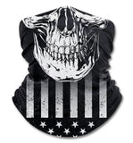 Biker Skull American Flag Gaiter Metal Sign