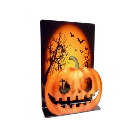 3-D-Halloween-Pumpkin--Topper-Vintage-Sign-Metal-Sign