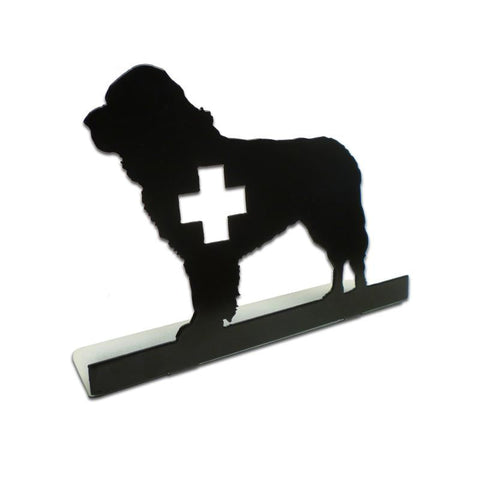 St.-Bernard-Silhouette-Dog-Topper-Vintage-Sign-Metal-Sign