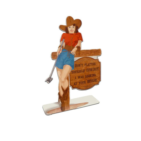 Cowgirl Saloon Topper Vintage Sign Metal Sign