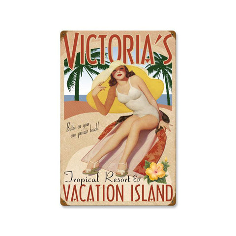 Vacation Island   Personalized Metal Sign