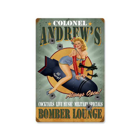 Bomber Lounge - Personalized Metal Sign