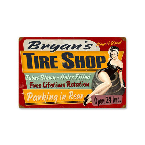 Tire Shop   Personalized Metal Sign