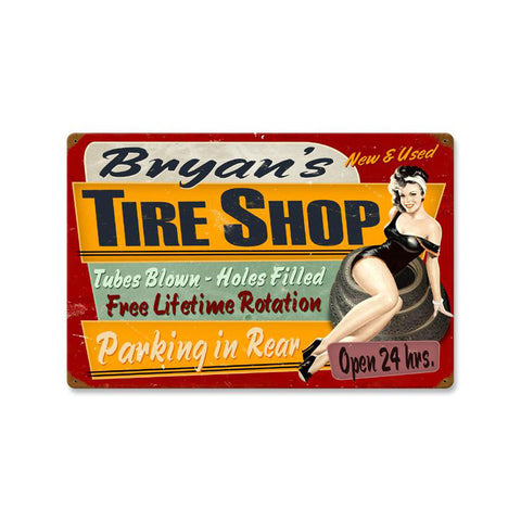 Tire Shop - Personalized Metal Sign
