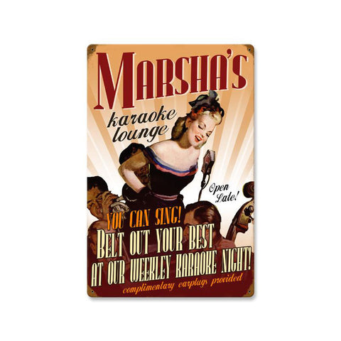 Karaoke Lounge - Personalized Metal Sign