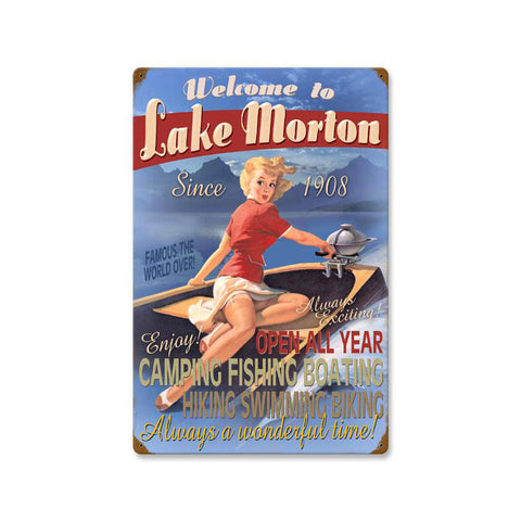 Welcome To Lake   Personalized Metal Sign