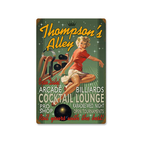Bowling Alley - Personalized Metal Sign