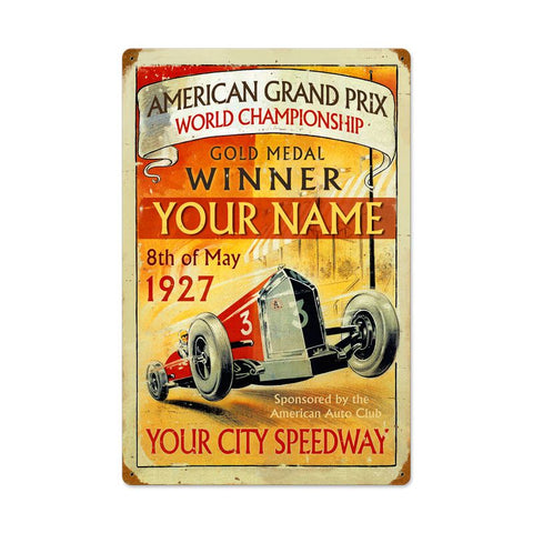 American Grand Prix - Personalized Metal Sign