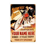 Motorcycle Races - Personalized Metal Sign