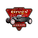 Hot Rod Garage  - Personalized Metal Sign