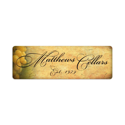 Wine Cellar - Personalized Metal Sign