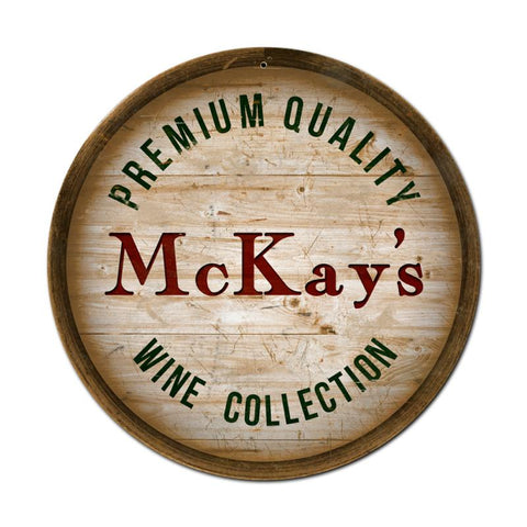Wine Barrel - Personalized Metal Sign