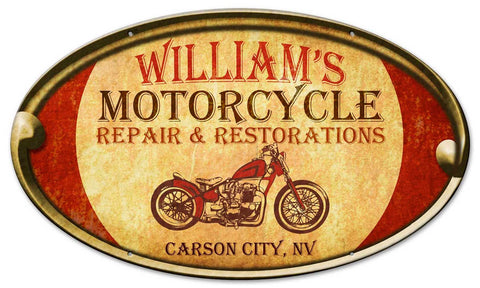 Motorcycle Repair - Personalized Metal Sign