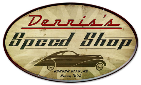 Speed Shop - Personalized Metal Sign