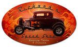 Speed Shop Hot Rod   Personalized Metal Sign