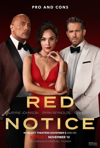 Red Notice Style B Movie Poster 11 x 17 inch