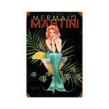 Mermaid Martini Vintage Sign Metal Sign