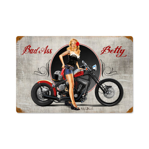 Bad Ass Betty Vintage Sign Metal Sign
