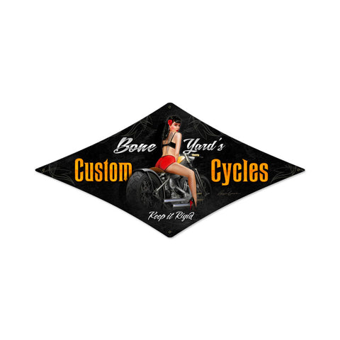 Bone Yard Cycles Vintage Sign Metal Sign