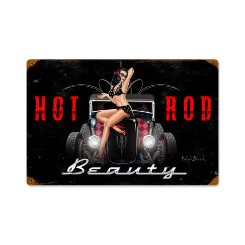 Hot Rod Beauty Vintage Sign Metal Sign