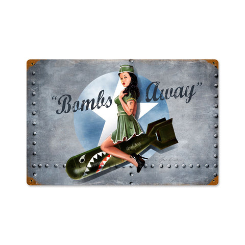 Bombs Away Vintage Sign Metal Sign