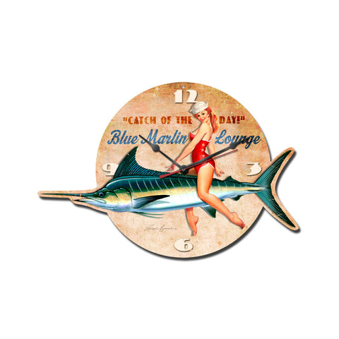 Blue Marlin Lounge Vintage Sign Metal Sign