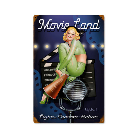 Movie Land Vintage Sign Metal Sign