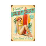 Surfer Girl Vintage Sign Metal Sign