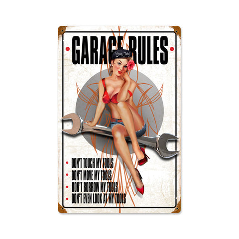 Garage Rules Vintage Sign Metal Sign