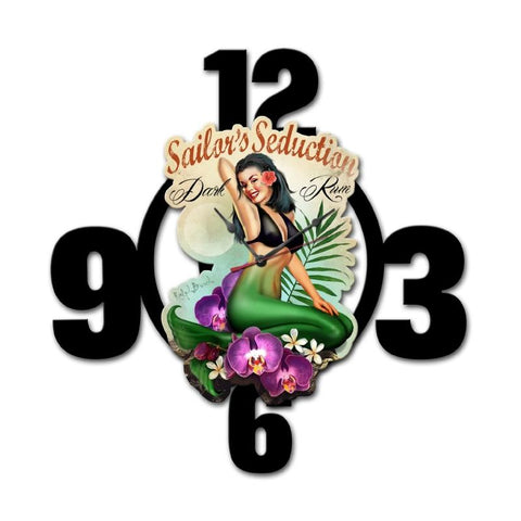 Sailors Seduction Layered Clock Metal Sign