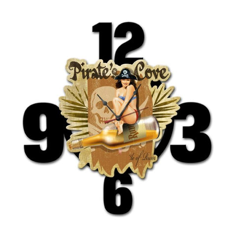 Pirates-Cove-Layered-Clock-Metal-Sign