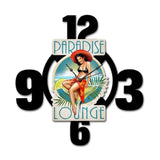 Paradise Lounge Layered Clock Metal Sign