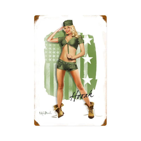 Army Girl Vintage Sign Metal Sign