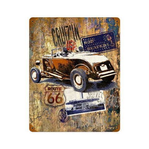 Cruzin-Route-66-Vintage-Sign-Metal-Sign