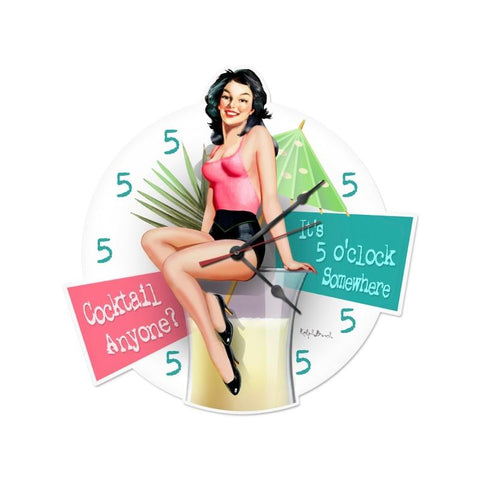 5 O'Clock Cocktails Metal Sign
