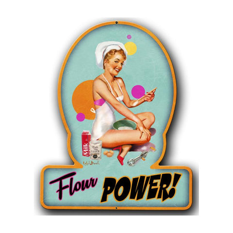 Flour Power Vintage Sign Metal Sign
