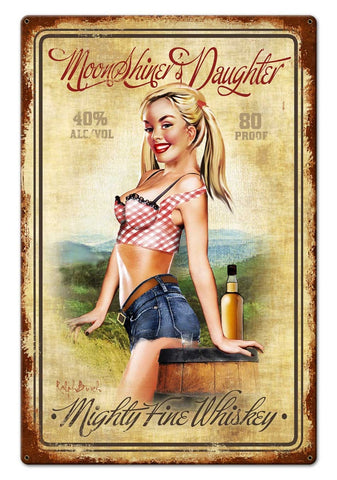 Moonshiner's Daughter Whiskey Metal Sign