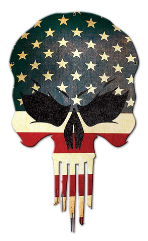 Skull Flag 3 Metal Sign