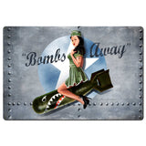 RB303   Bombs Away Metal Sign