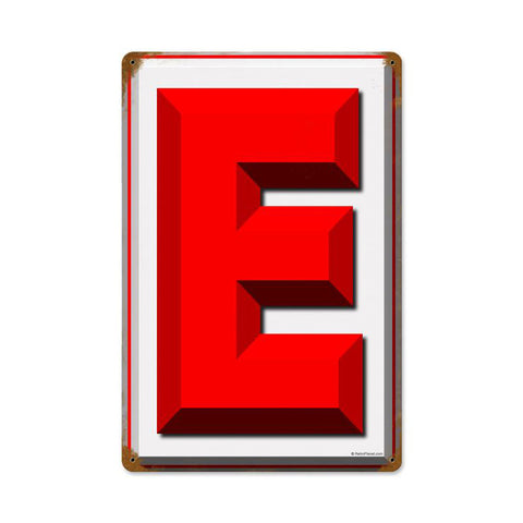 E Vintage Sign Metal Sign