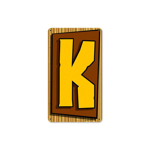 Tiki Letter K Vintage Sign Metal Sign
