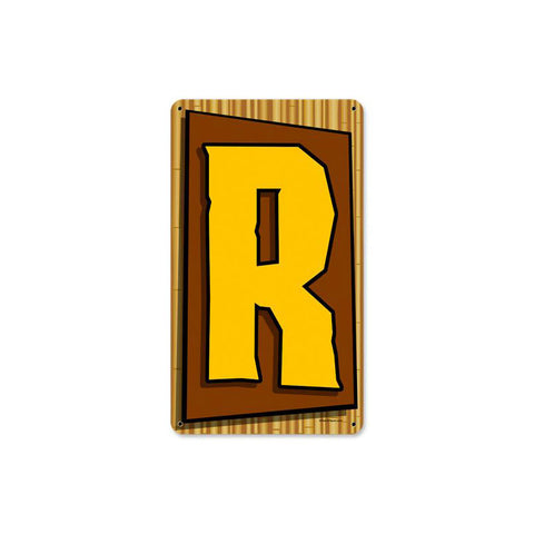 Tiki Letter R Vintage Sign Metal Sign