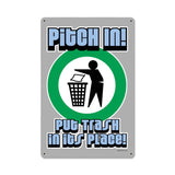 Pitch In Vintage Sign Metal Sign