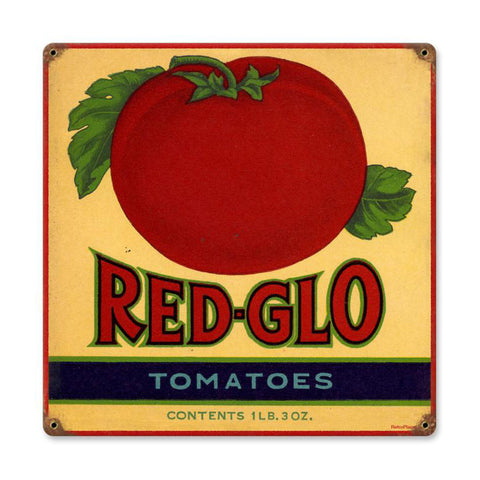 Red Glo Tomatoes Vintage Sign Metal Sign