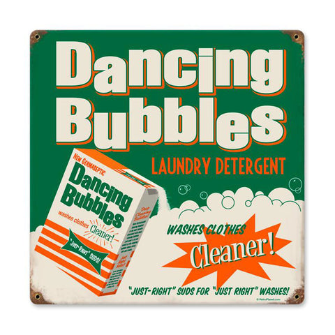 Dancing Bubbles Vintage Sign Metal Sign