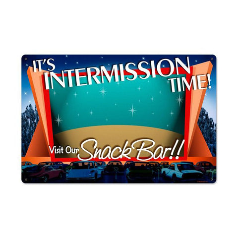 Drive In Intermission Vintage Sign Metal Sign