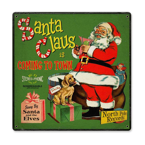 Santa-Record-Cover-Vintage-Sign-Metal-Sign